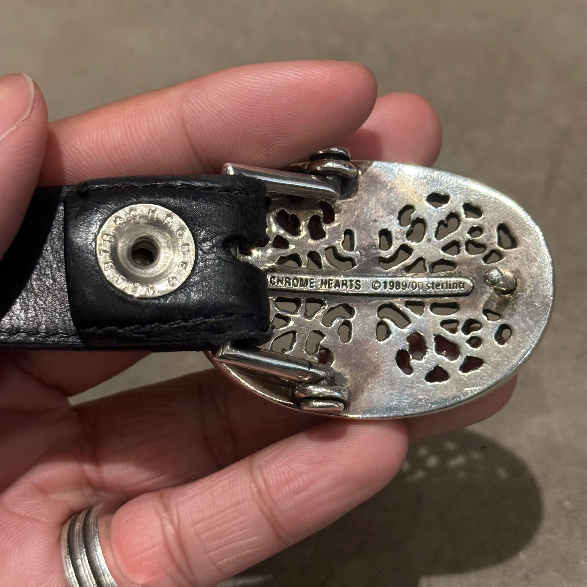 CHROME HEARTS OVAL 1" CROSS BUCKLE + 1" BELT STRAP ‘BLACK’