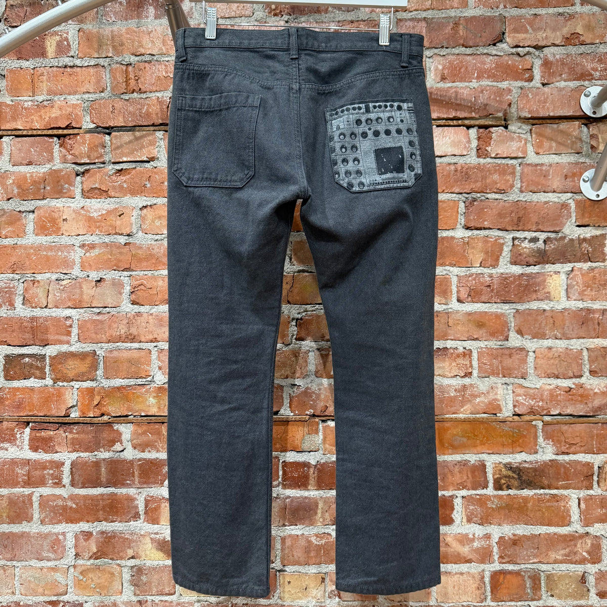 UNDERCOVER AW07 "KNIT" SYNTHESIZER PRINT DENIM ‘DARK GREY’