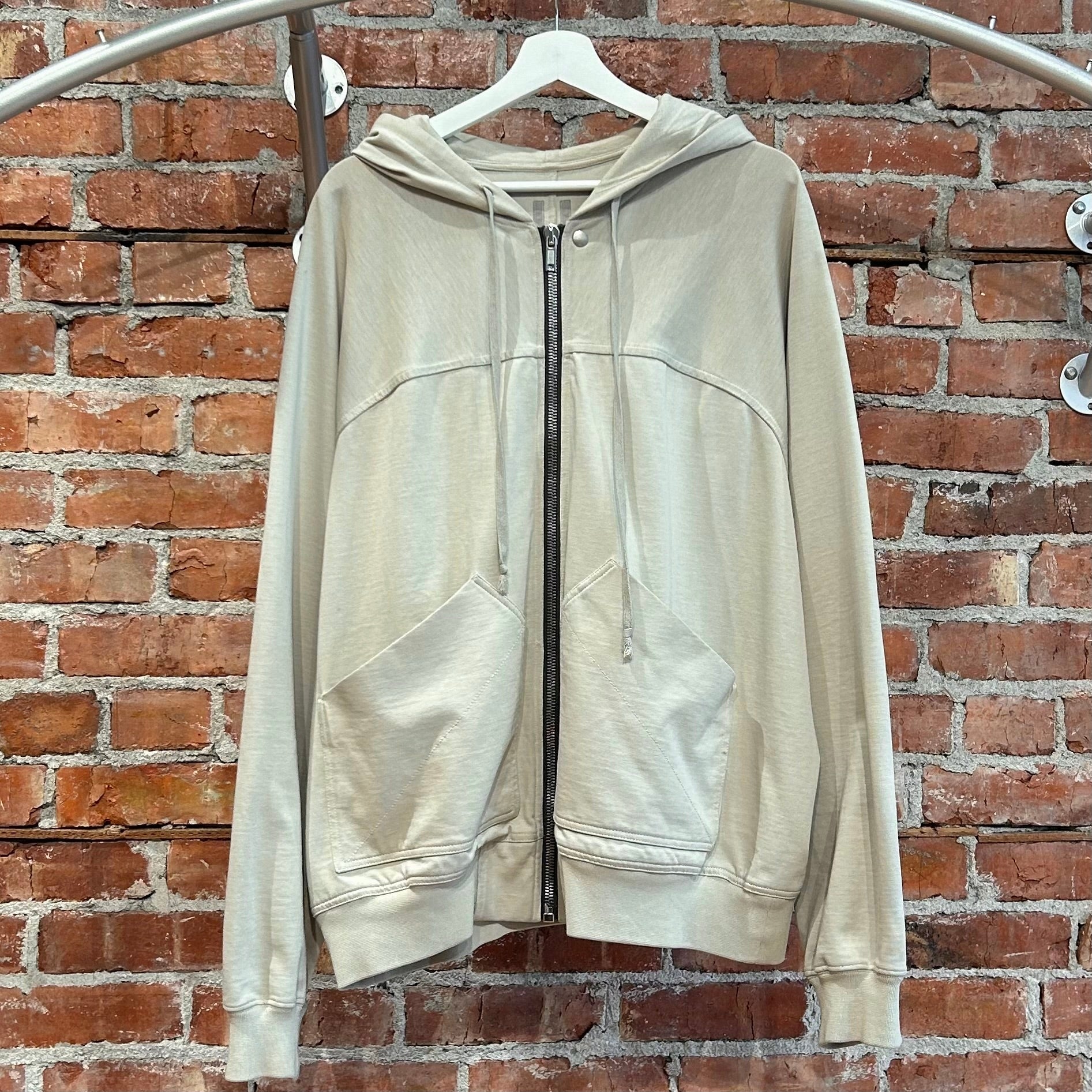 RICK OWENS SS23 EDFU WINDBREAKER ZIP HOODIE ‘PEARL’