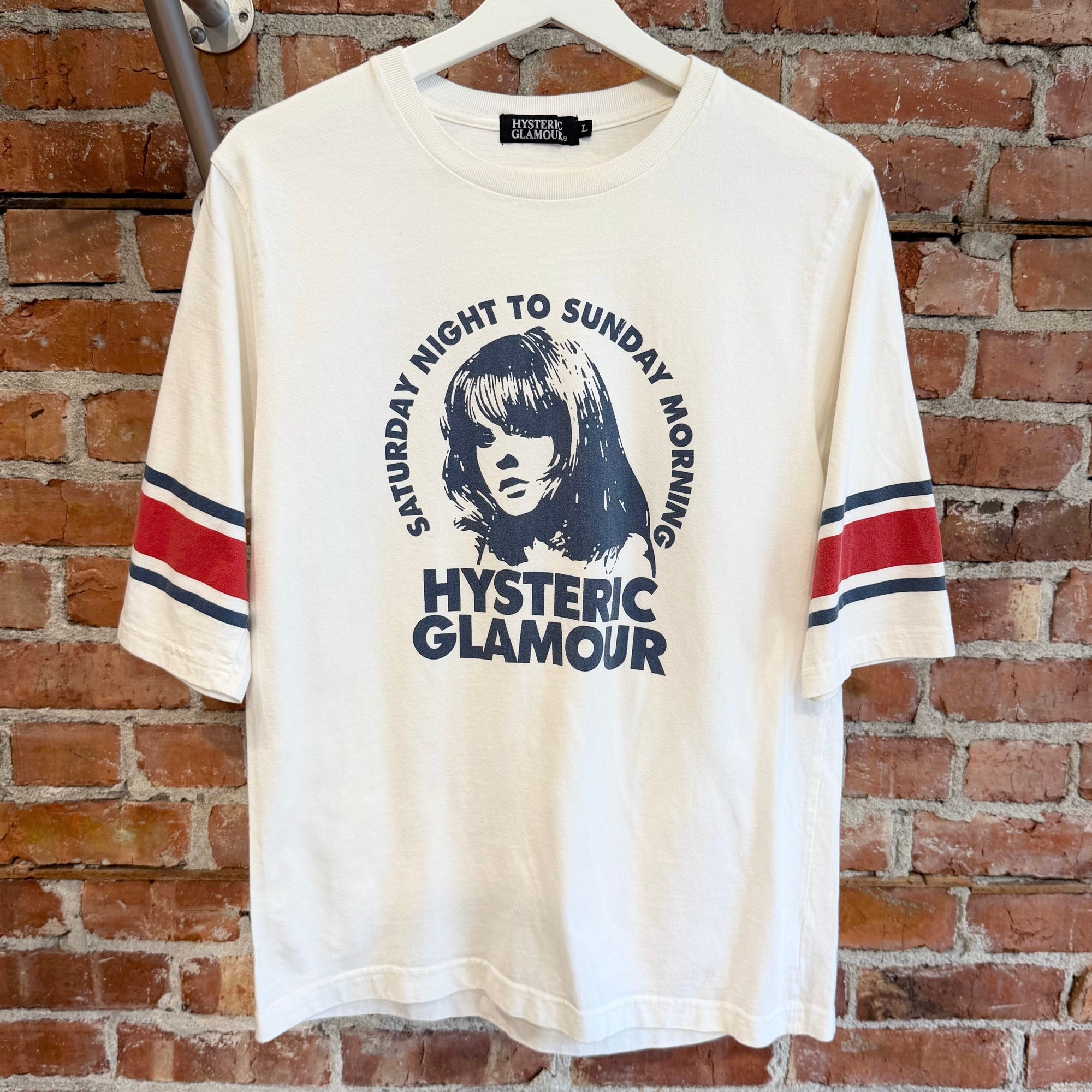HYSTERIC GLAMOUR SATURDAY NIGHT TO SUNDAY MORNING TEE ‘WHITE’