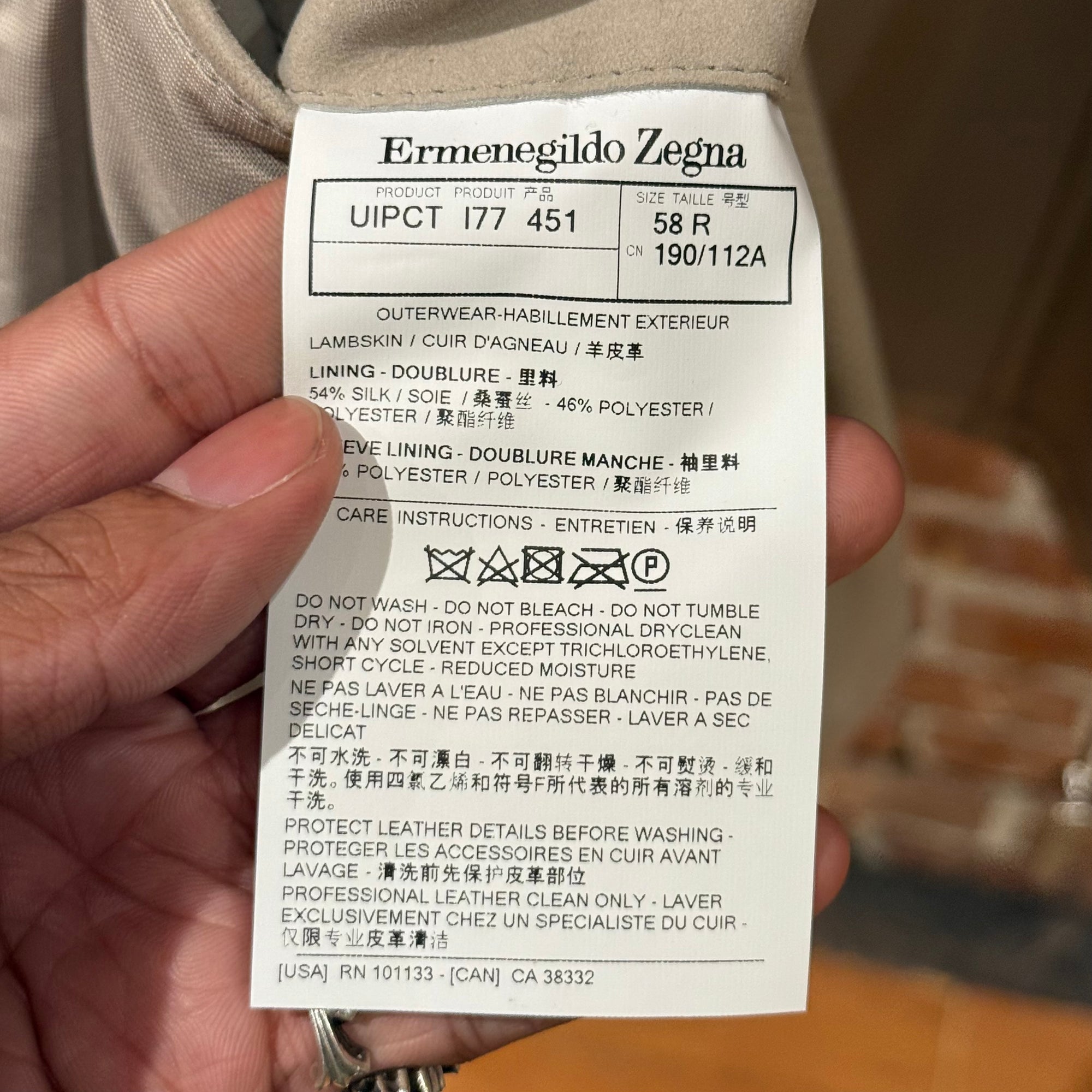 ERMENEGILDO ZEGNA PERFORATED LEATHER BOMBER ‘TAUPE’