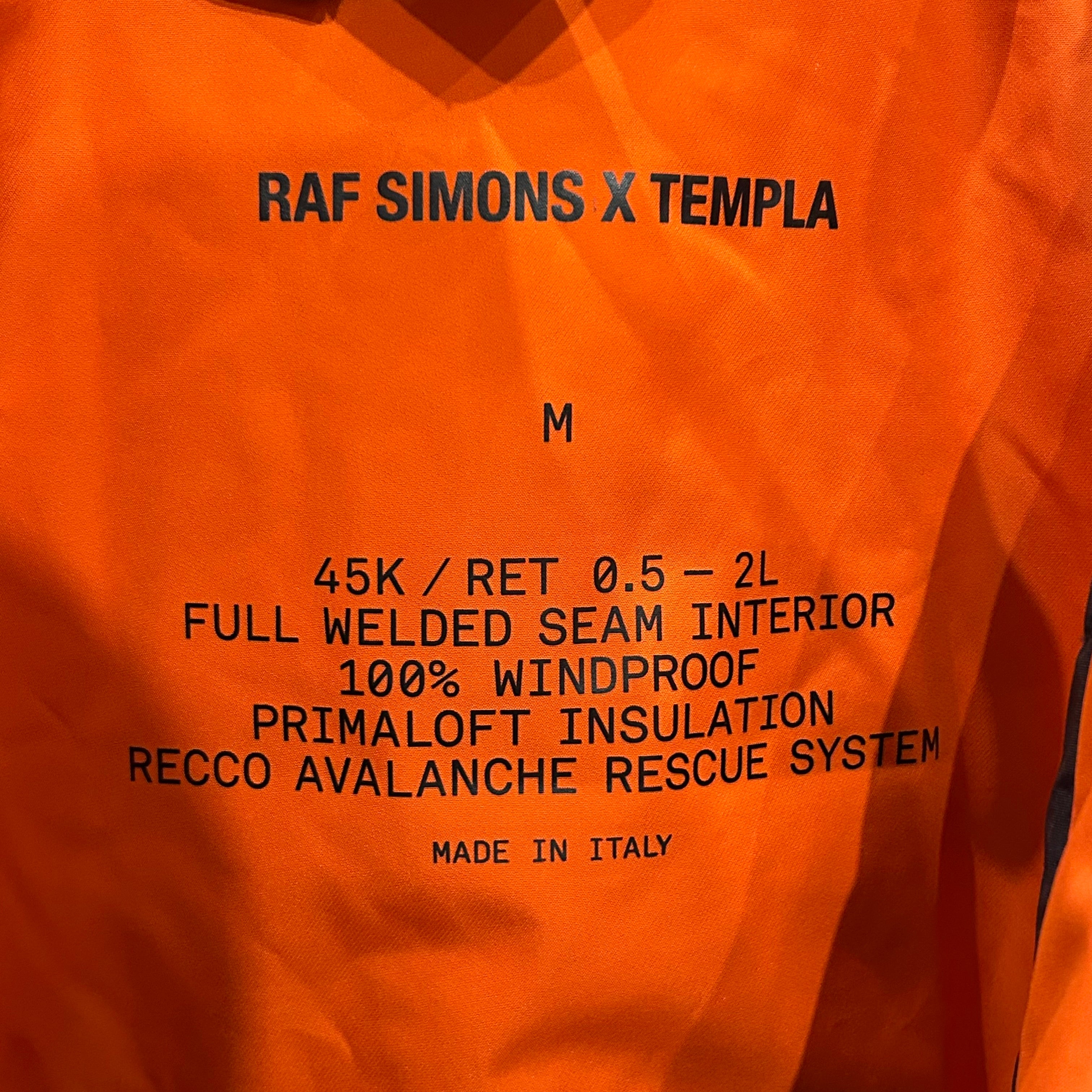 RAF SIMONS x TEMPLA OVERSIZED SKI JACKET 'ORANGE' – Sadō Room