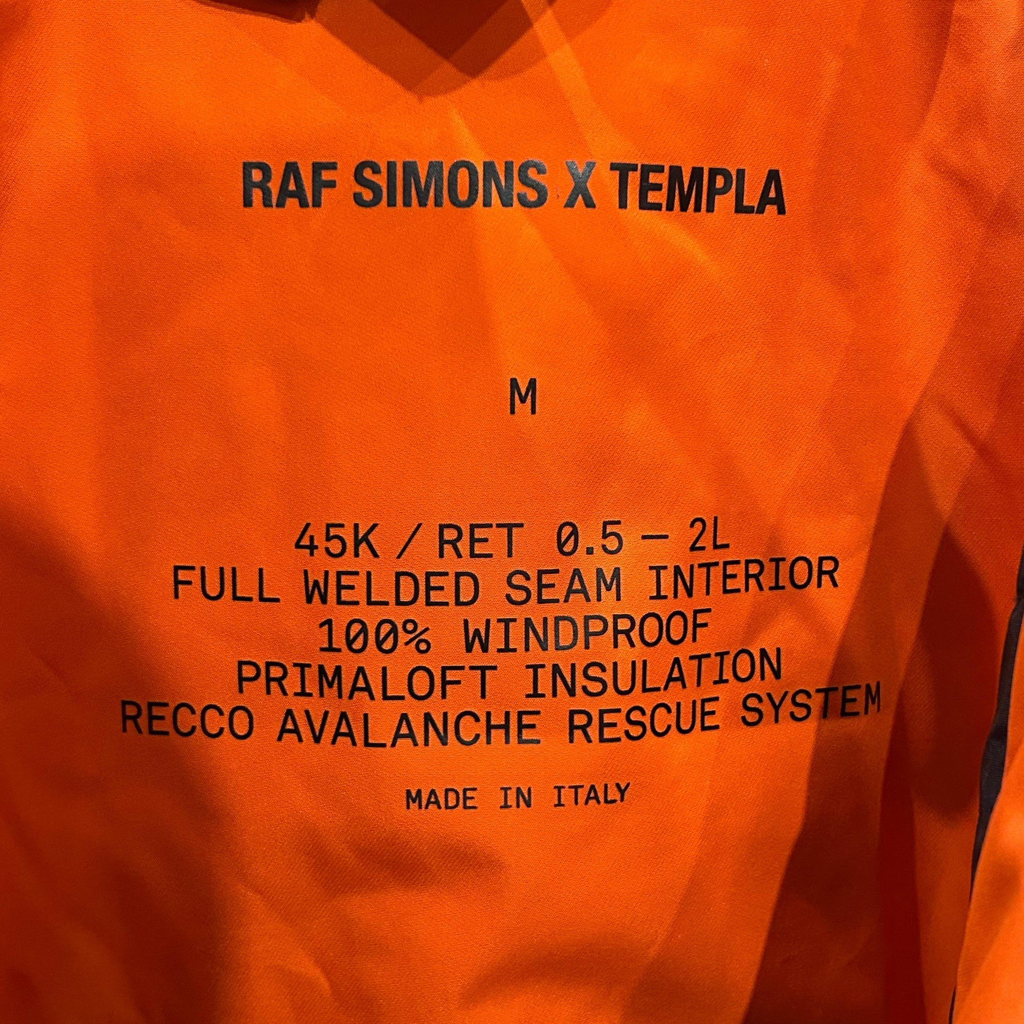 RAF SIMONS x TEMPLA OVERSIZED SKI JACKET ‘ORANGE’