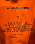 RAF SIMONS x TEMPLA OVERSIZED SKI JACKET ‘ORANGE’