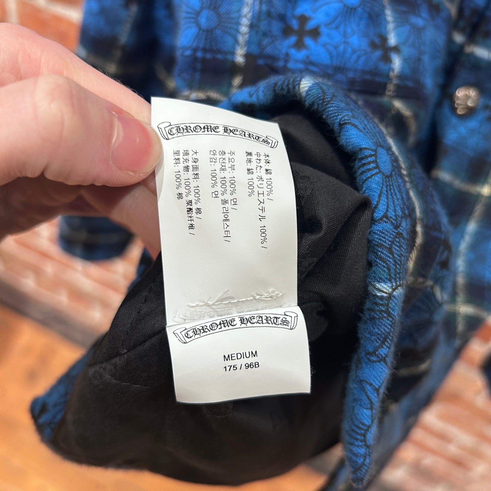 CHROME HEARTS MONOGRAM WORK DOG FLANNEL ‘BLUE’