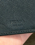 PRADA BADGE SNAP BIFOLD WALLET ‘BLACK’