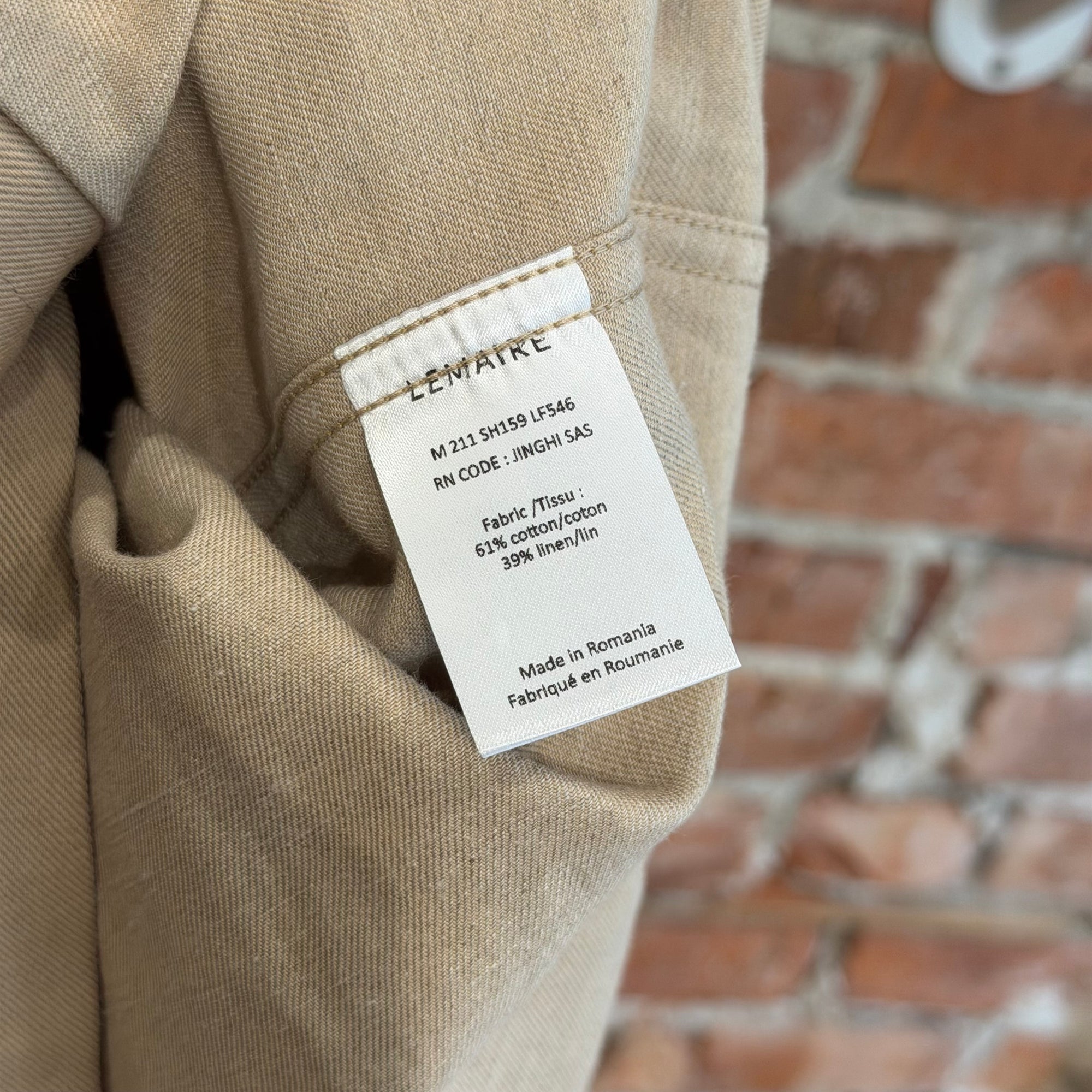 LEMAIRE TWO-POCKET LINEN FIELD SHIRT ‘SAND’