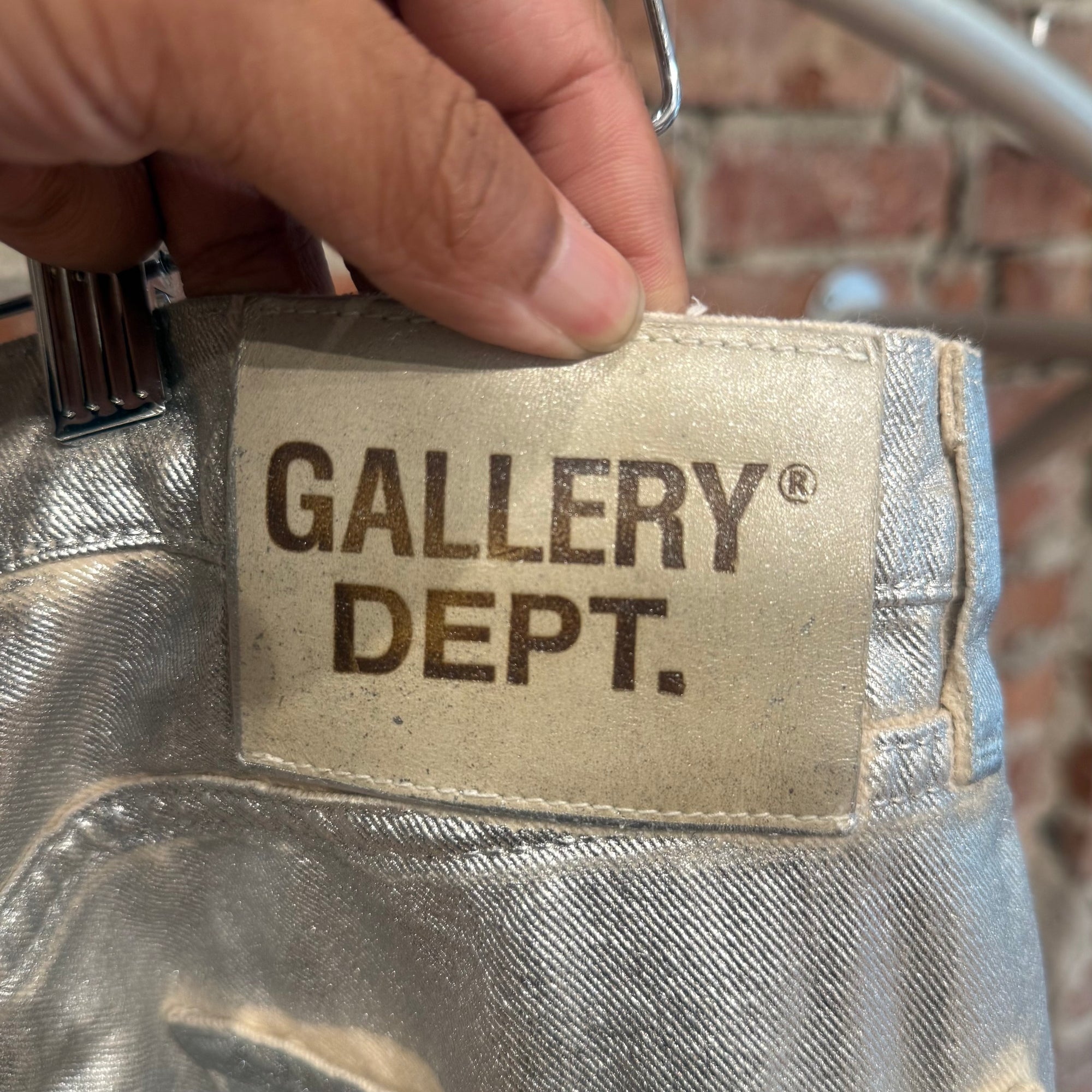 GALLERY DEPT. LOGAN GALACTIC GLITTER FLARED DENIM ‘SILVER’