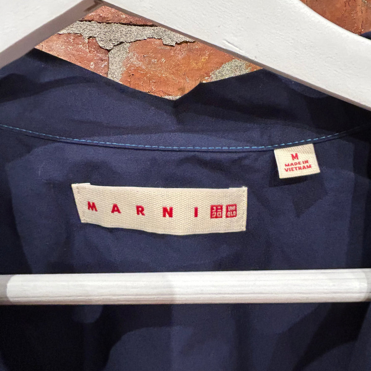 MARNI X UNIQLO OVERSIZED CAMP COLLAR SHIRT ‘NAVY’