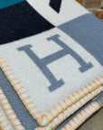HERMES AVALON JUMP’H JACQUARD WOOL CASHMERE THROW BLANKET ‘MULTI’