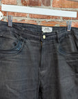 HERMES VINTAGE LEATHER DETAILED DENIM ‘BLACK’