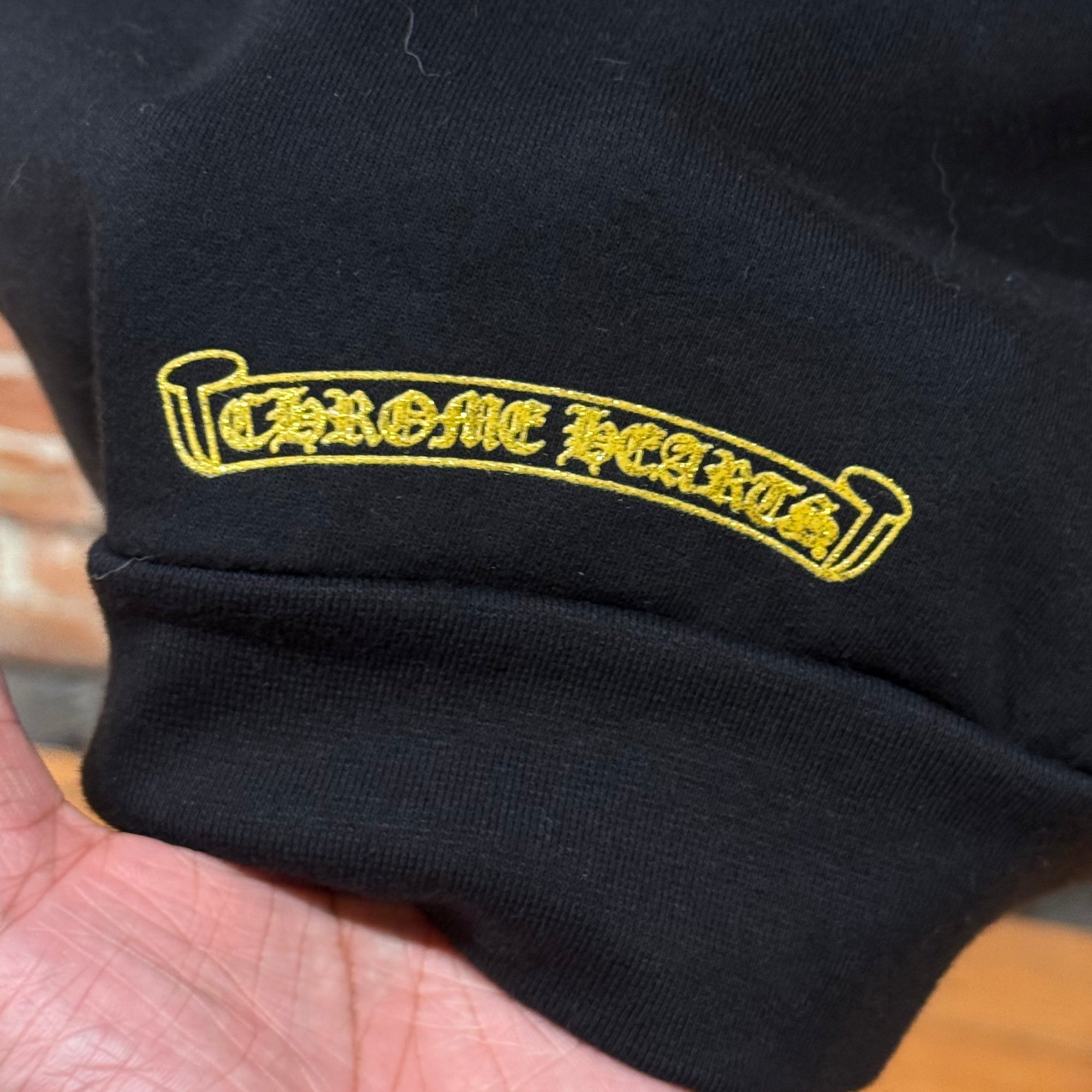 CHROME HEARTS VERTICAL LOGO 1988 HOODIE ‘BLACK/GOLD’