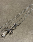 CHROME HEARTS SMALL CROSS W/ BALE NECKLACE ‘SILVER’