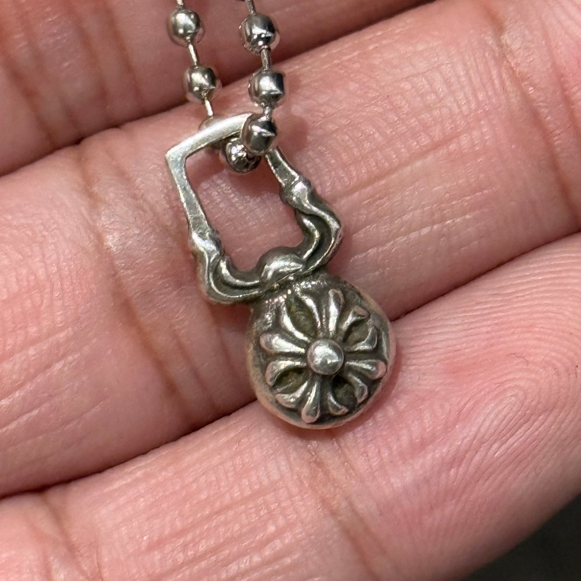 CHROME HEARTS CROSS BALL ZIPPER NECKLACE ‘SILVER’