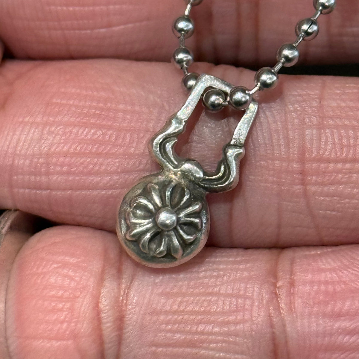 CHROME HEARTS CROSS BALL ZIPPER NECKLACE ‘SILVER’