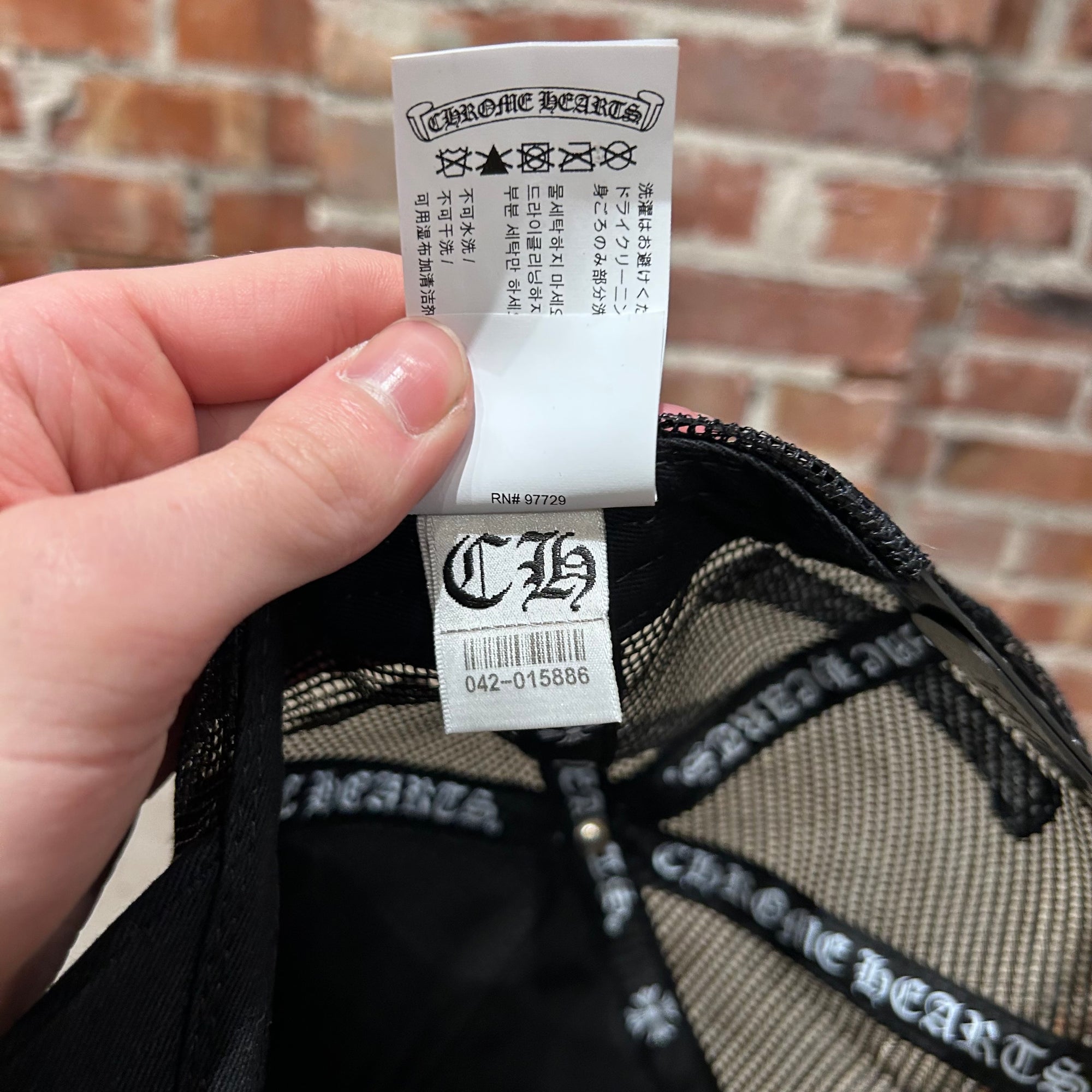 CHROME HEARTS CAMO TRIPLE CROSS TRUCKER HAT ‘BLACK’