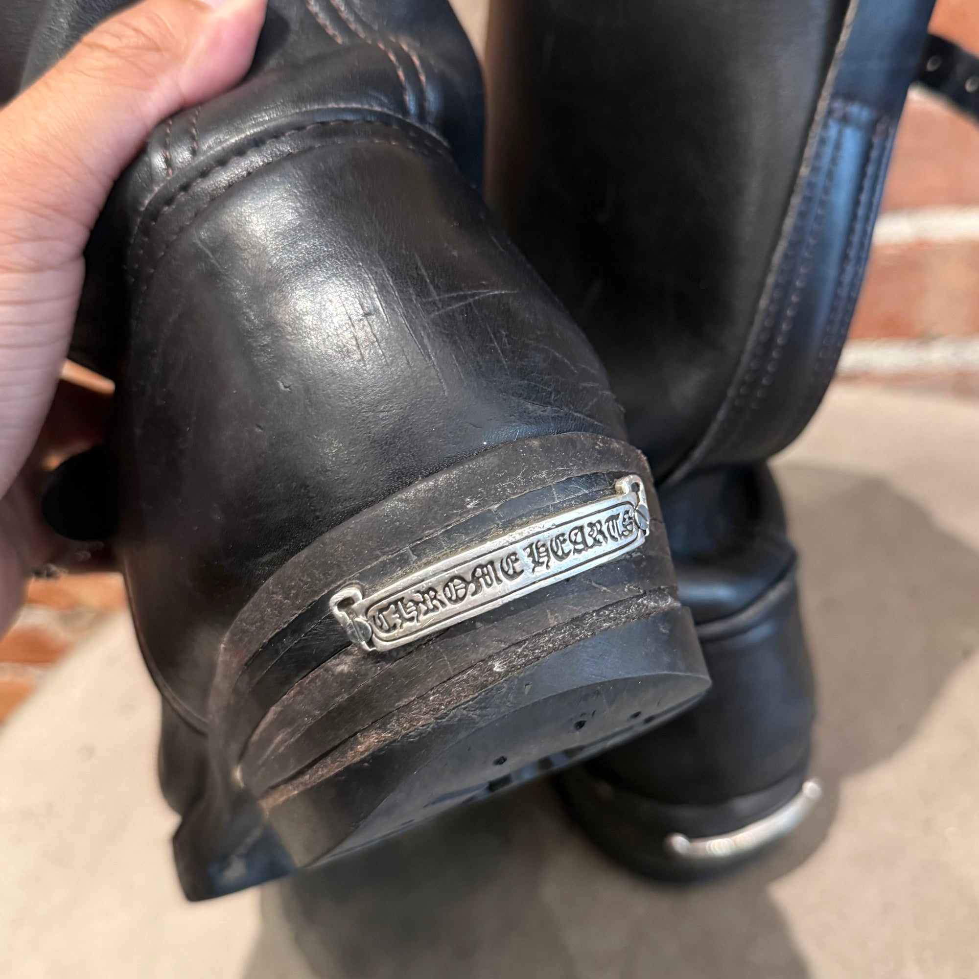 CHROME HEARTS WESCO ENGINEER BOSS BOOTS ‘BLACK’