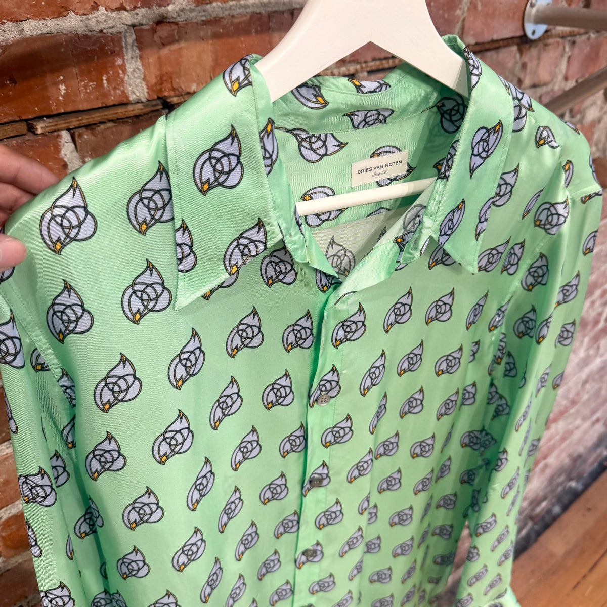DRIES VAN NOTEN VISCOSE ABSTRACT SHIRT ‘MULTI’