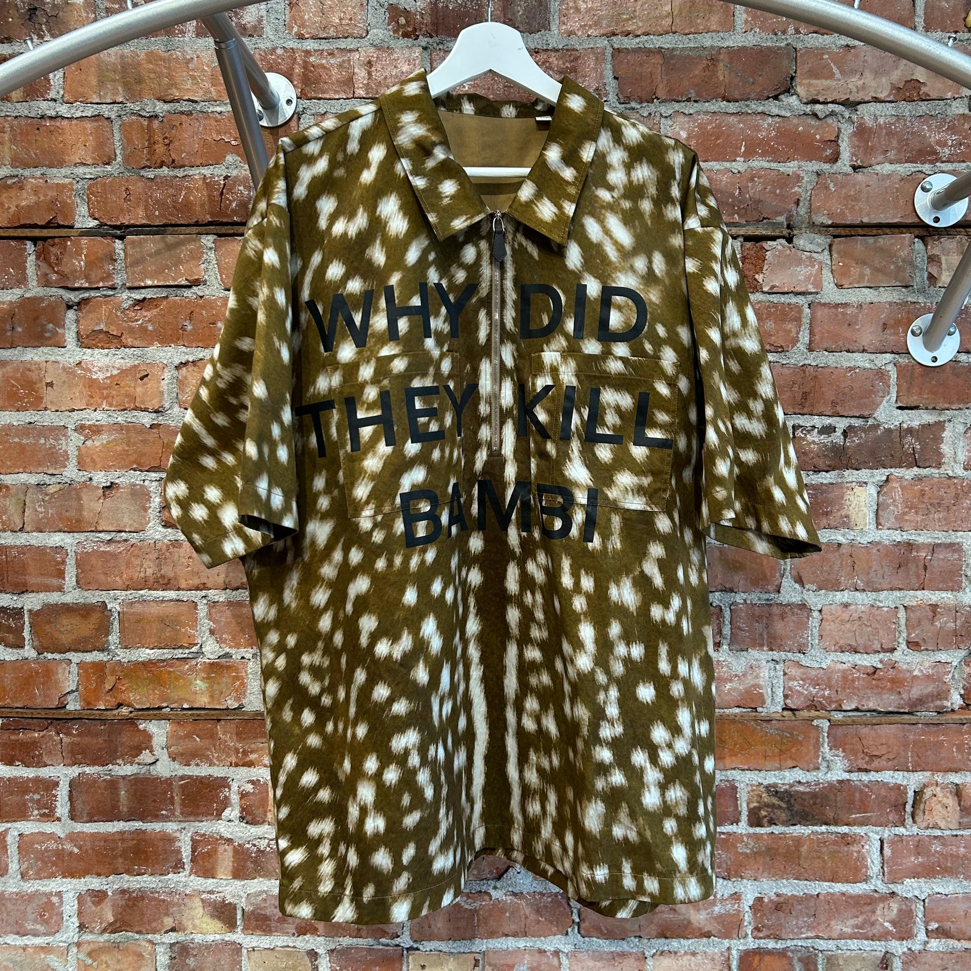 BURBERRY SS19 RUNWAY BAMBI ZIP SHIRT ‘BROWN’