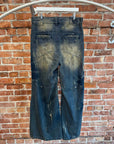 NO FAITH STUDIOS FLARED WIDE DENIM PANTS ‘INDIGO’