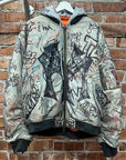 MOWALOLA HYBRID GRAFFITI HOODED BOMBER ‘SAGE’