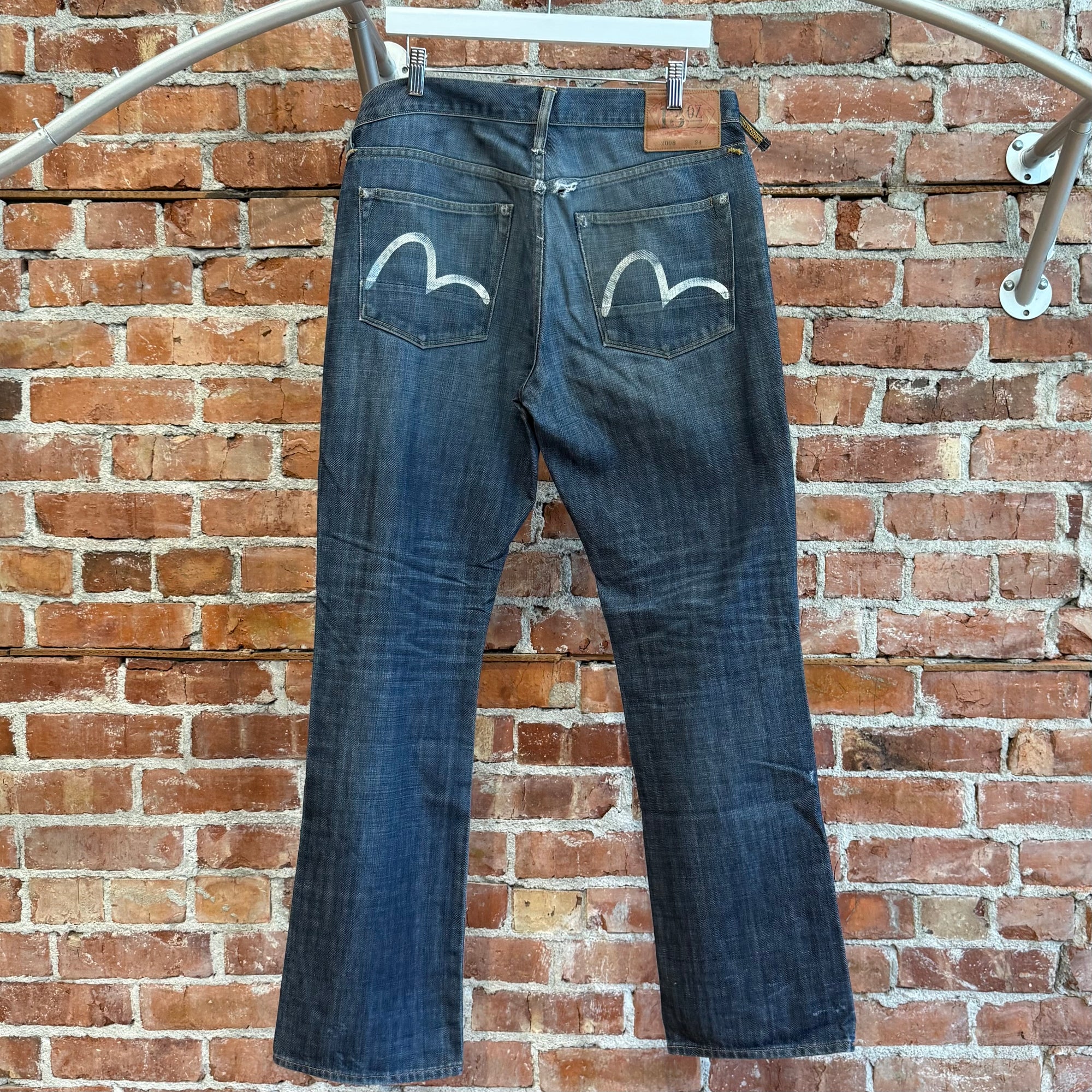 EVISU LOT 2008 THIN GULL DENIM 'INDIGO/WHITE'