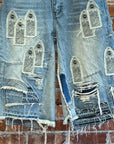 WHO DECIDES WAR CHURCH WINDOW JORTS ‘INDIGO’