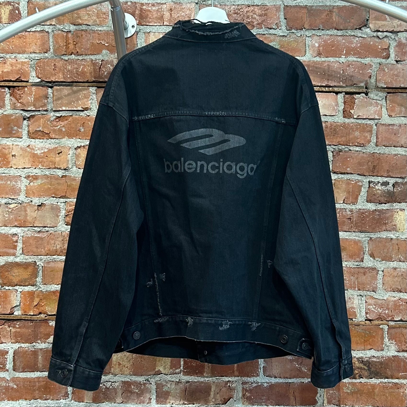 BALENCIAGA FW22 3B SPORTS ICON DENIM JACKET ‘BLACK’
