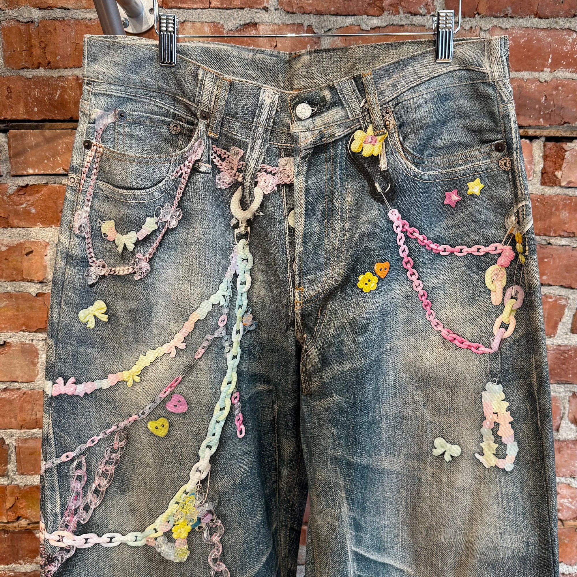 ACNE STUDIOS 1981M TROMPE L’OEIL CHAIN JEANS ‘MULTI’