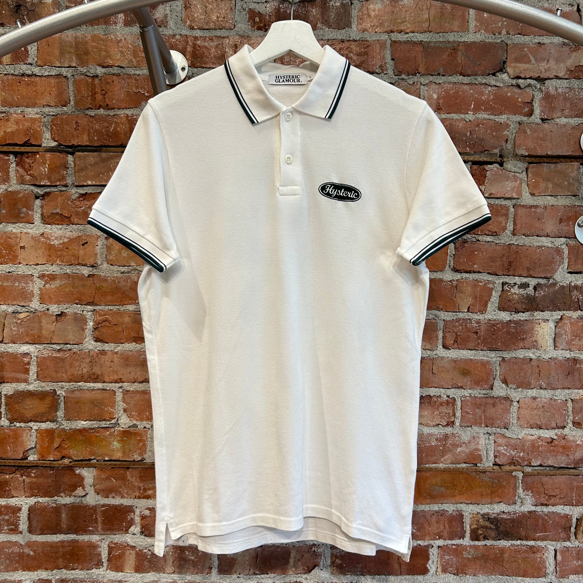 HYSTERIC GLAMOUR ROVER POLO 'WHITE/GREEN'