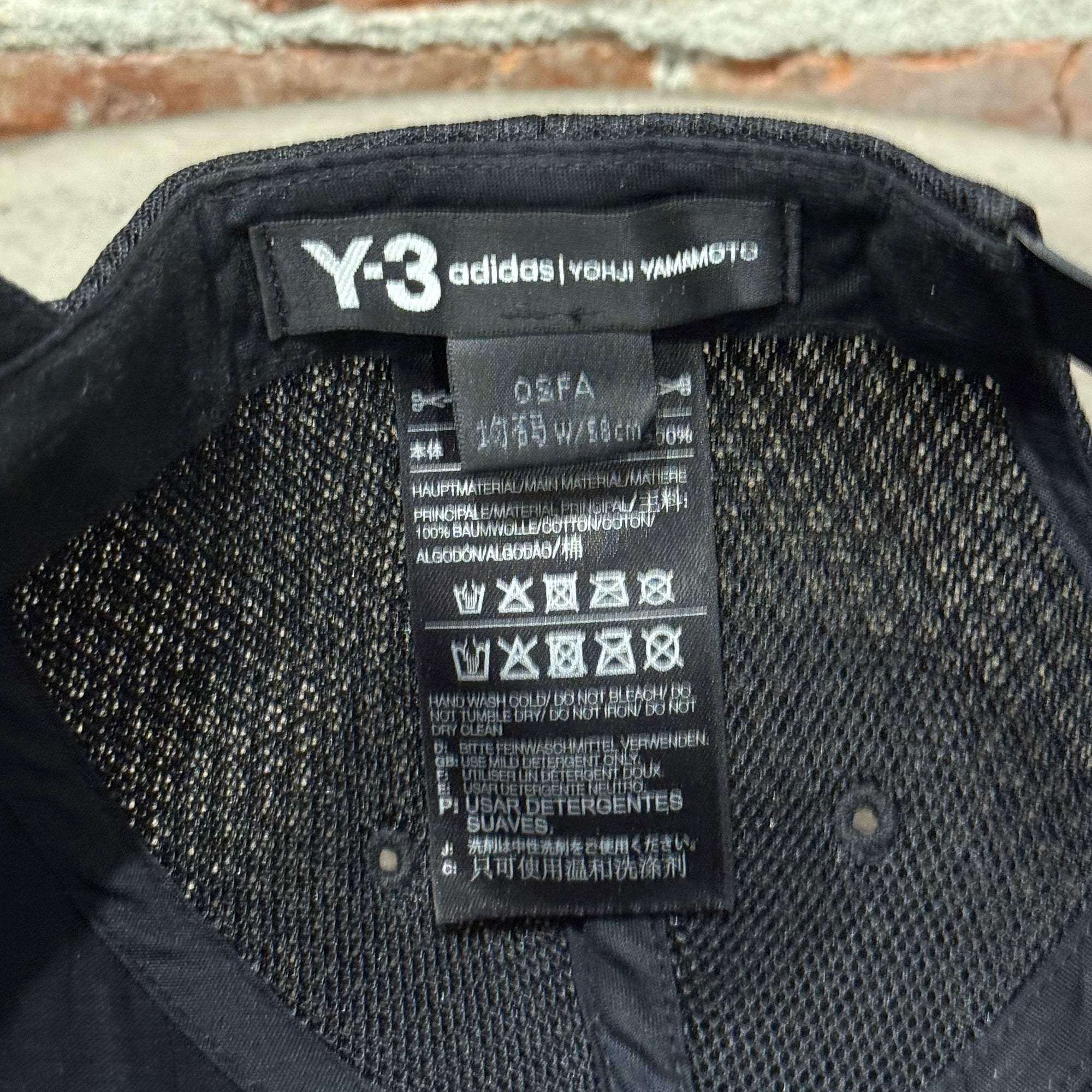 Y-3 YOHJI YAMAMOTO BASEBALL HAT ‘BLACK’