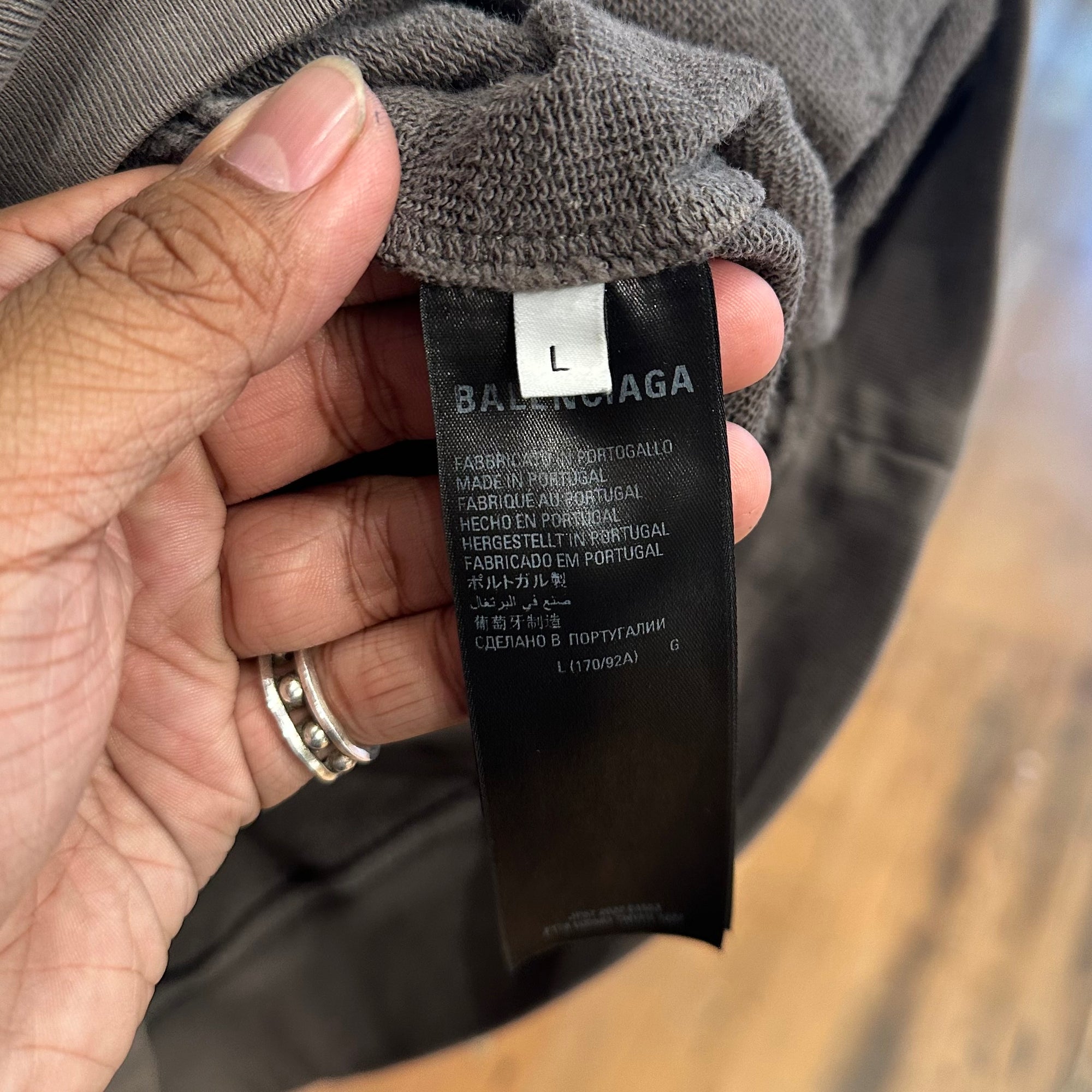 BALENCIAGA SS22 MINI LOGO HOODIE ‘ASH’