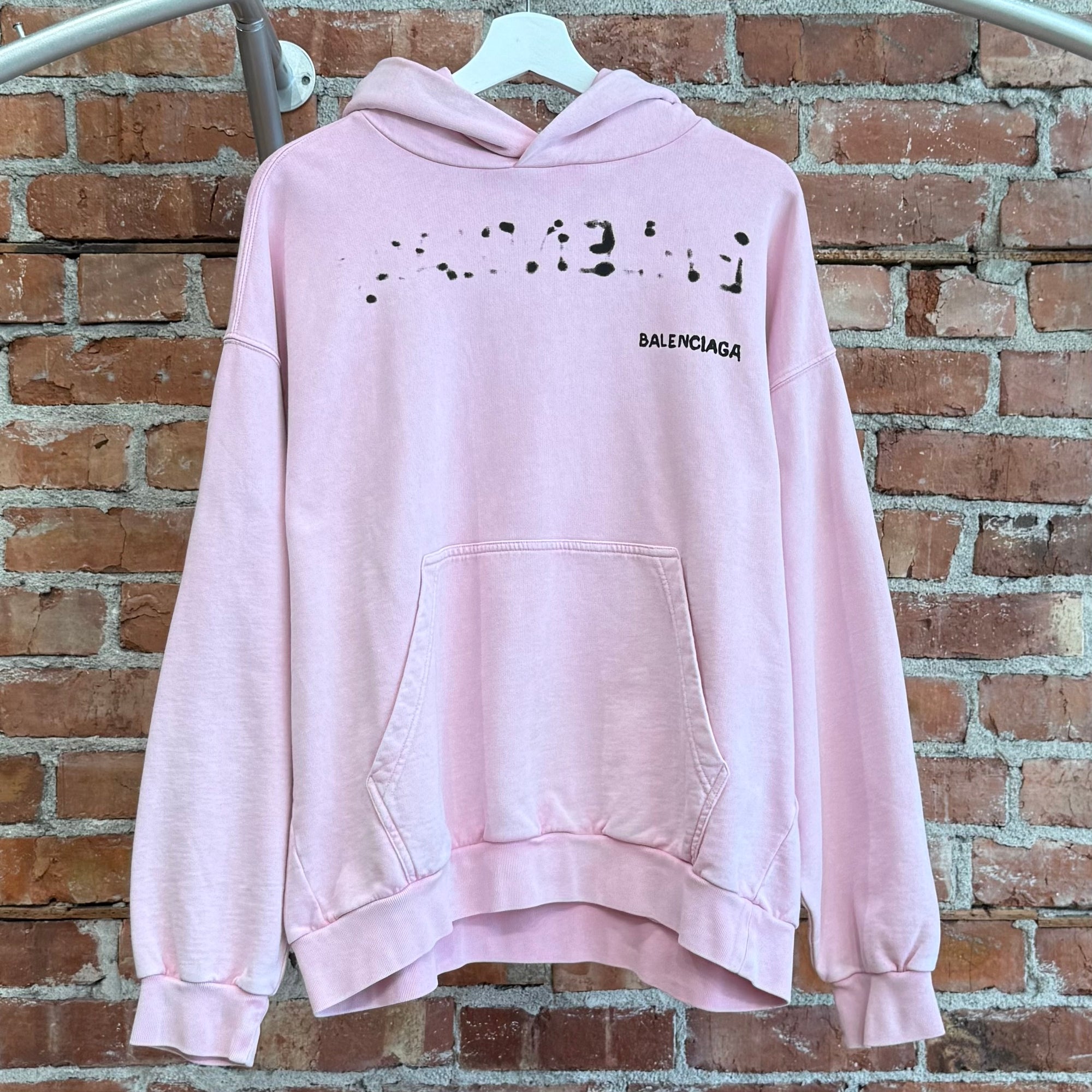 BALENCIAGA SS23 STENCIL LOGO HOODIE ‘PINK’