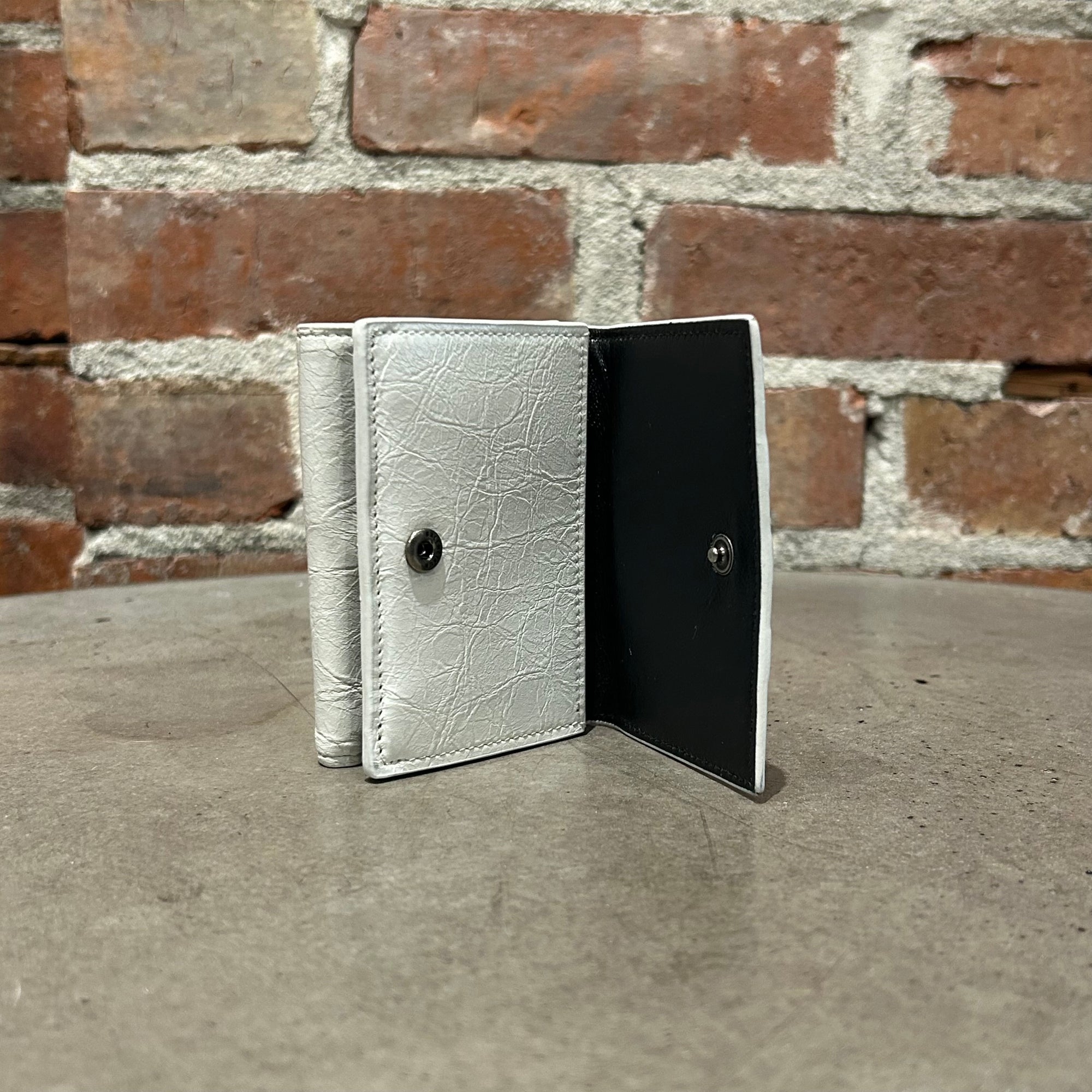 BALENCIAGA X ADIDAS TRIFOLD LAMBSKIN WALLET ‘BLACK/WHITE’