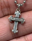 DEAL DESIGN OVERLAP CROSS NECKLACE ‘SILVER’