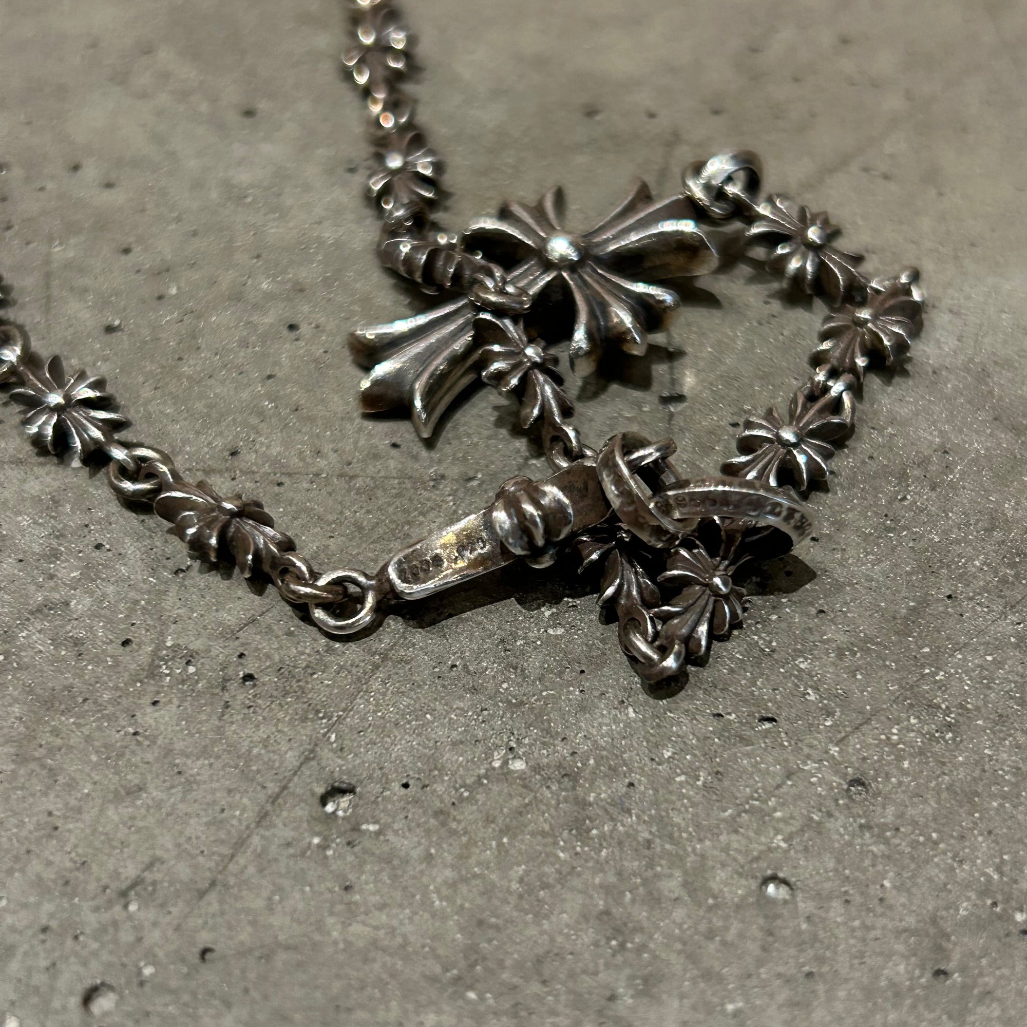 CHROME HEARTS TINY-E ROSARY NECKLACE 'SILVER'