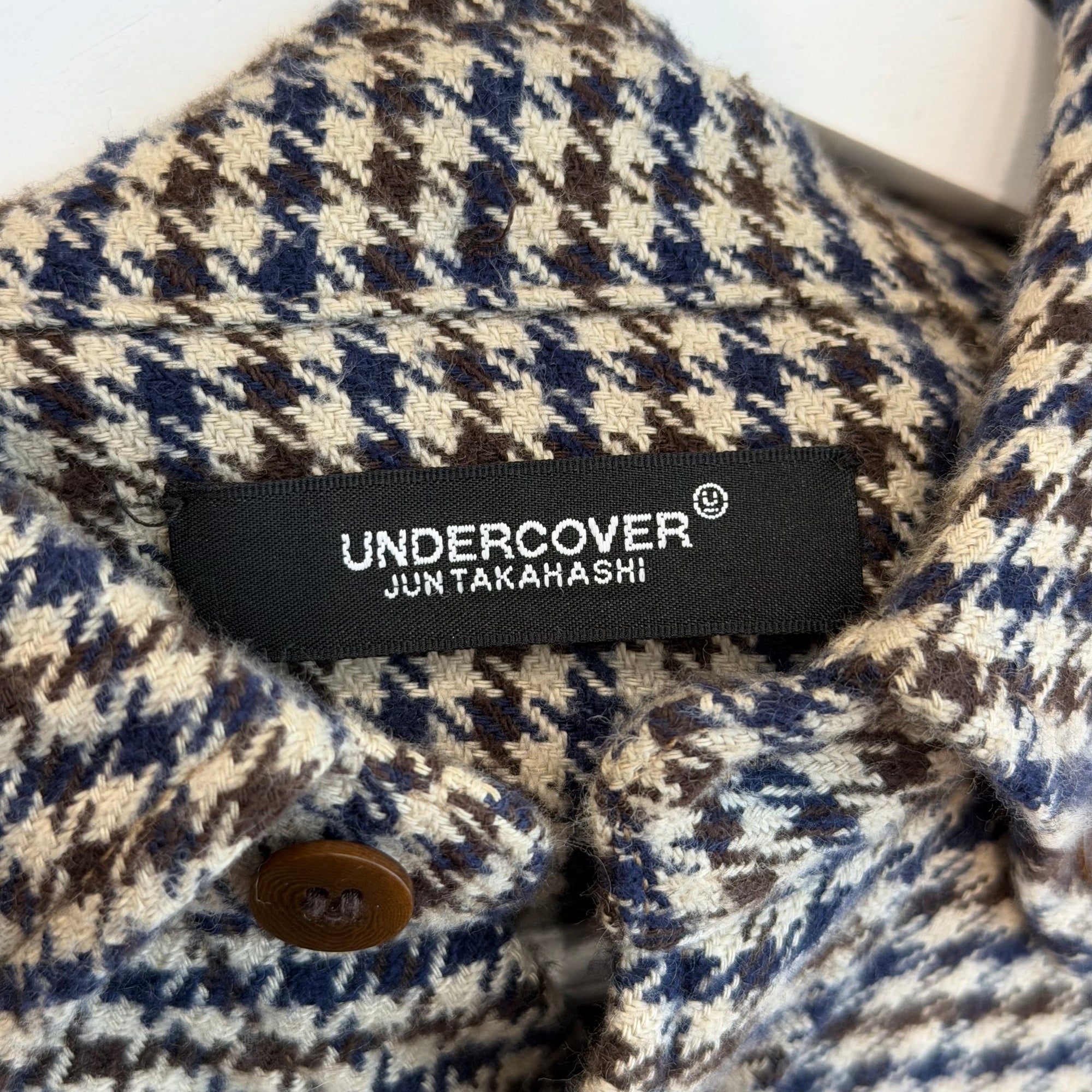 UNDERCOVER SS18 HOUNDSTOOTH DISTRESSED FLANNEL ‘MULTI’