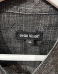 EVAN KINORI SUMI INK DYED BAND COLLAR SHIRT ‘SLATE’