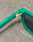 BOTTEGA VENETA BV1060S FLAT-TOP SUNGLASSES ‘GREEN’