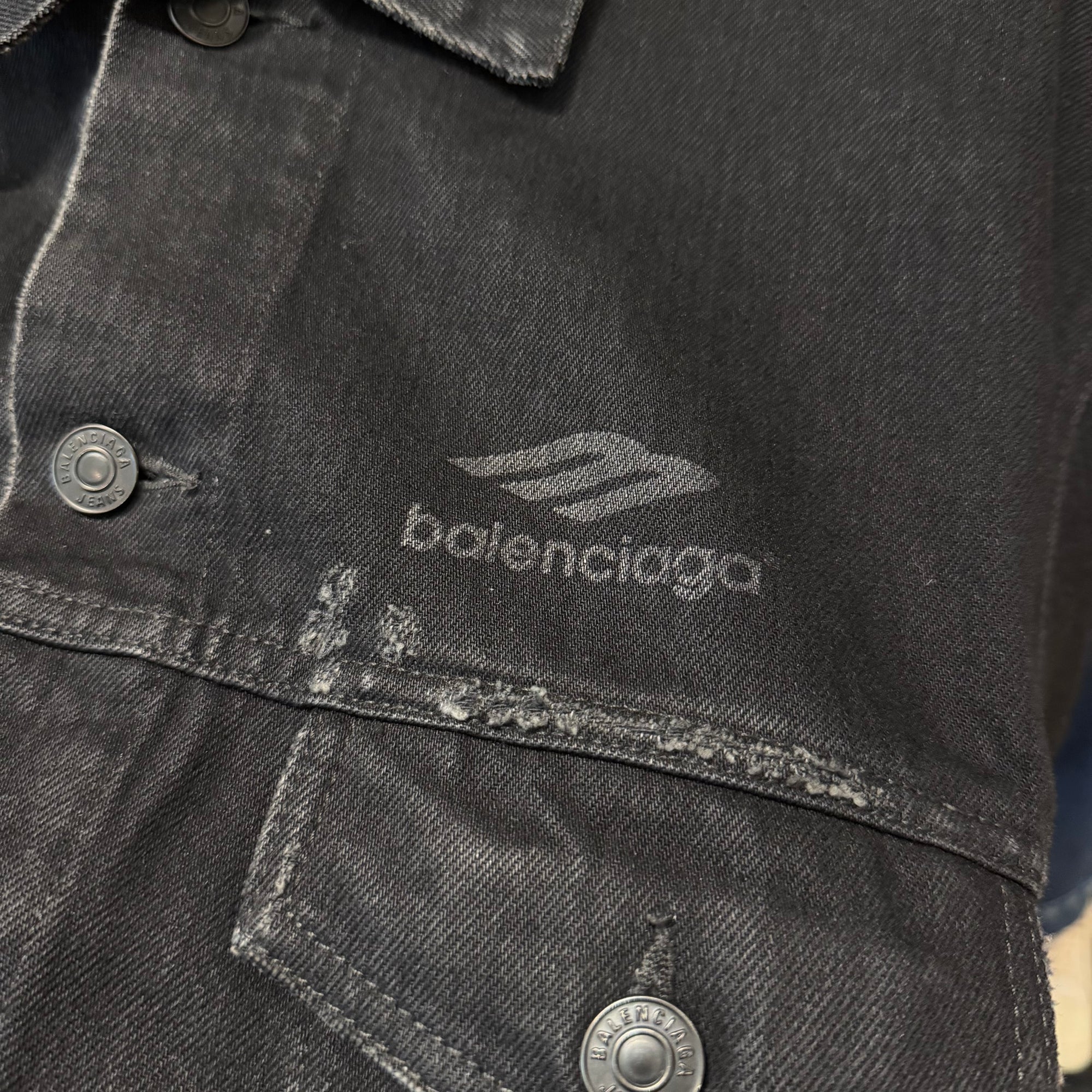 BALENCIAGA FW22 3B SPORTS ICON DENIM JACKET ‘BLACK’