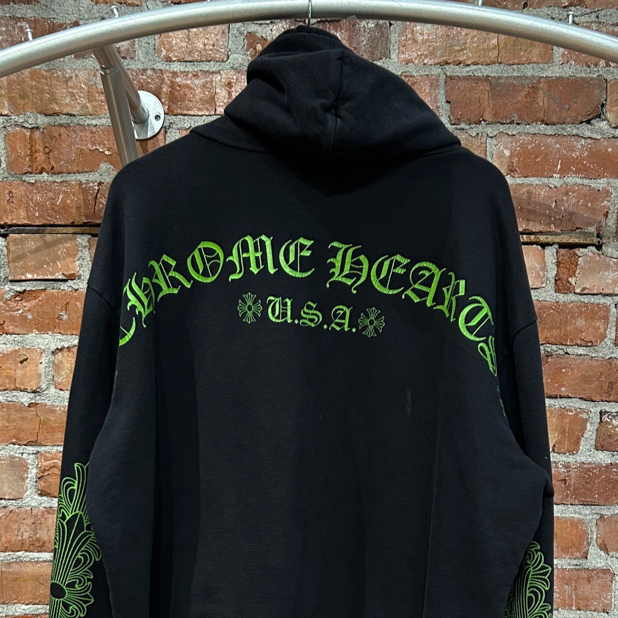 CHROME HEARTS F&amp;F FLORAL PULLOVER HOODIE ‘GREEN/BLACK’