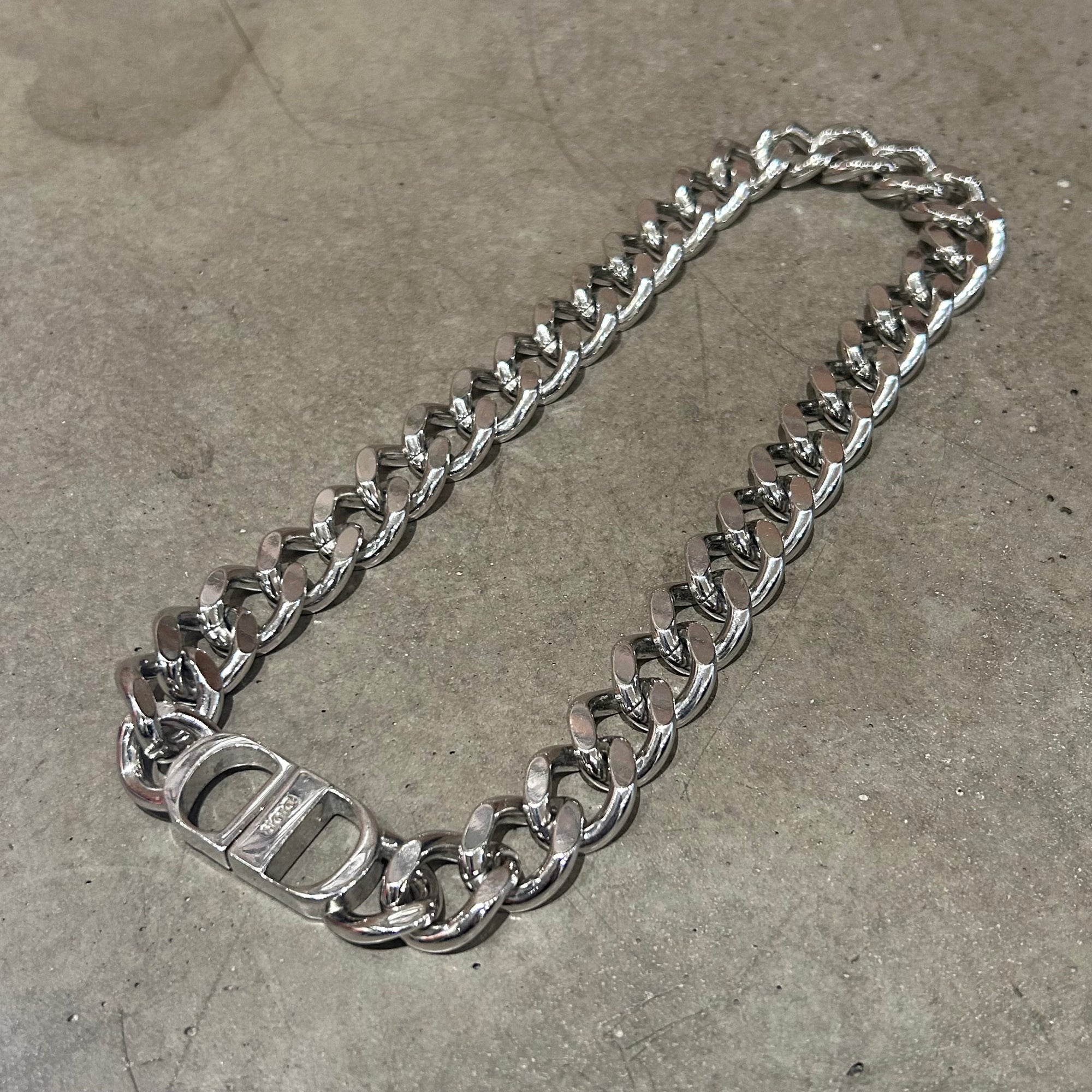 DIOR CD ICON CHAIN NECKLACE 'SILVER'
