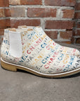 CHANEL SS14 GRAFFITI CANVAS CHELSEA BOOTS ‘MULTI’