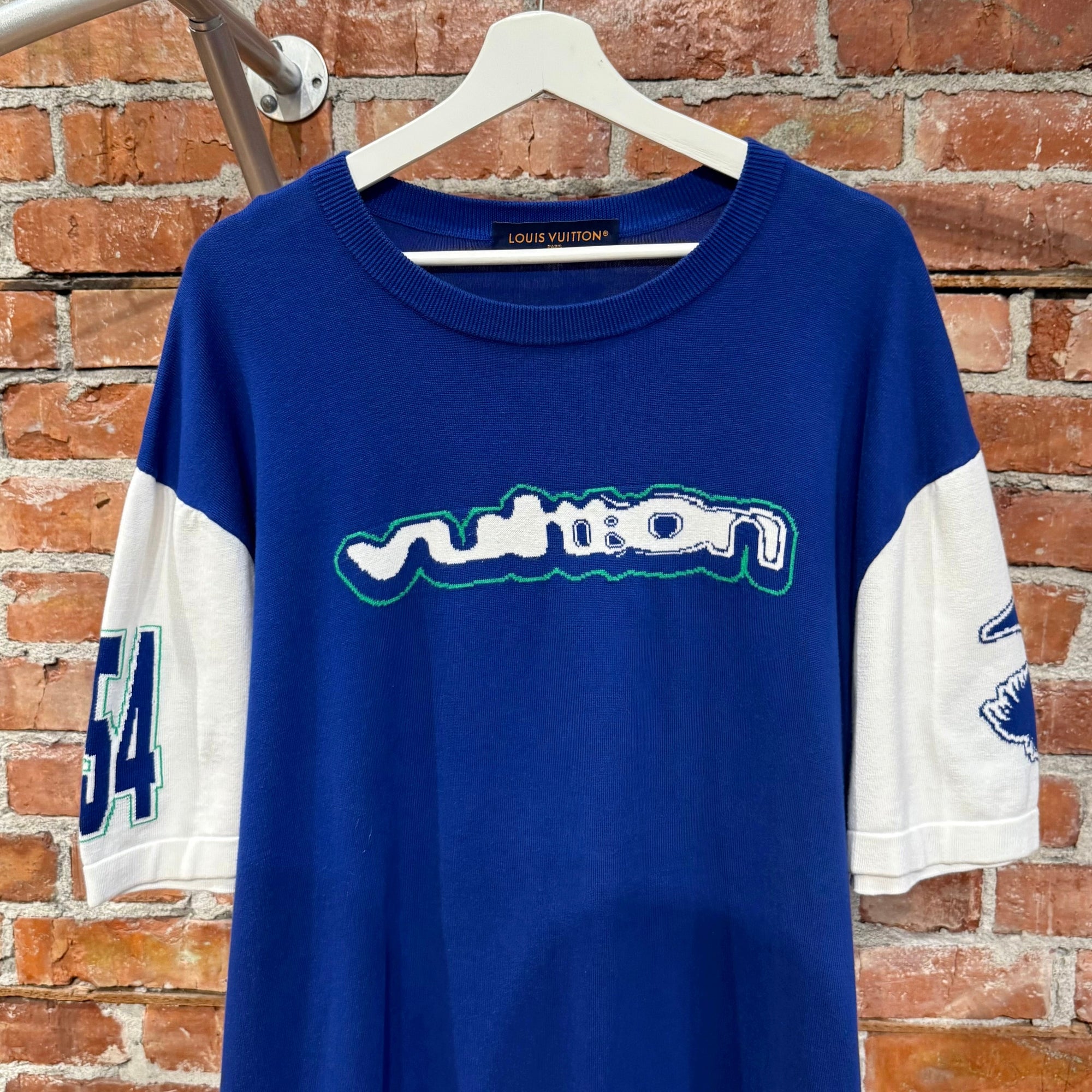 LOUIS VUITTON SS23 INTARSIA CREWNECK KNIT TEE ‘BLUE’