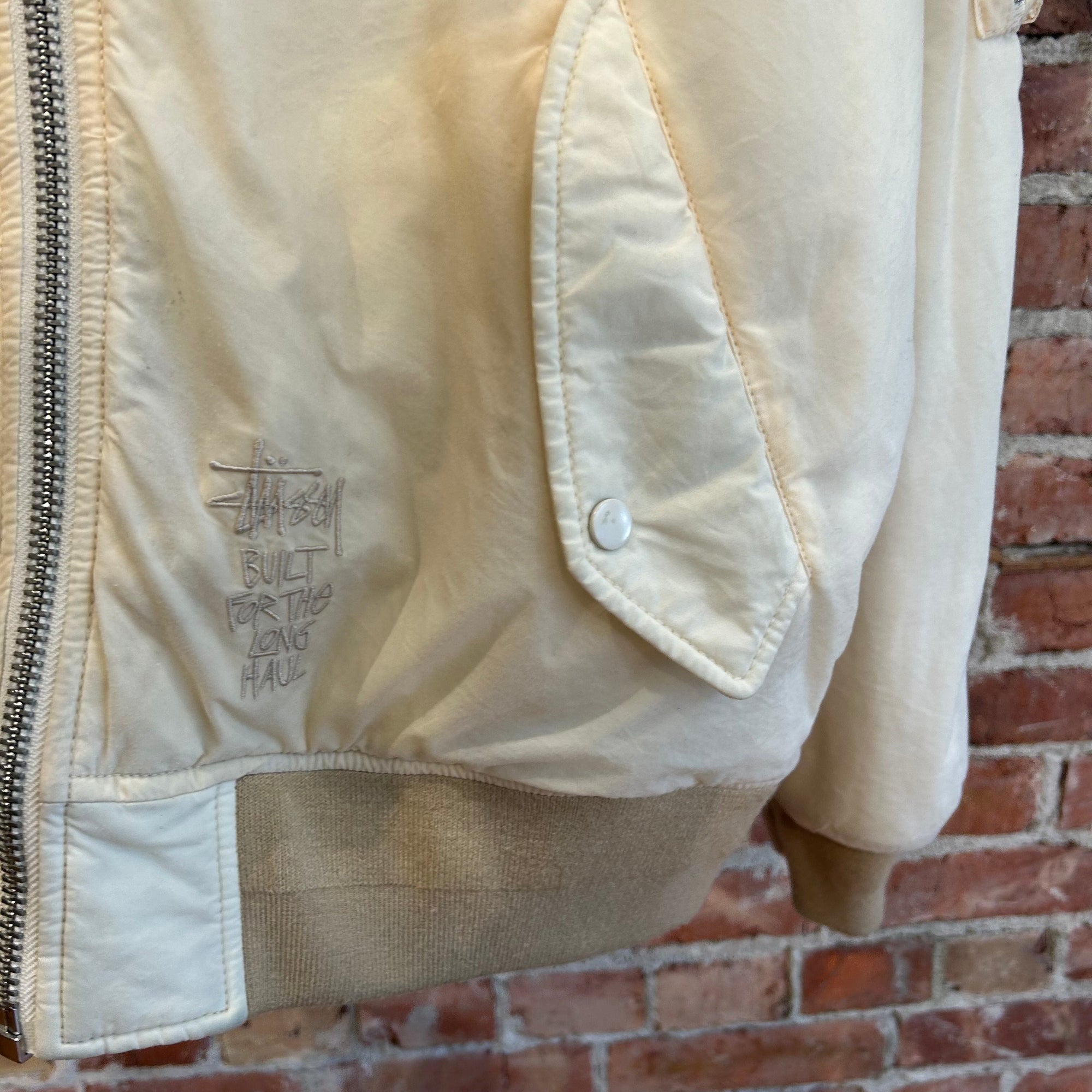 STUSSY REVERSIBLE MA-1 FLIGHT BOMBER JACKET ‘CREAM’