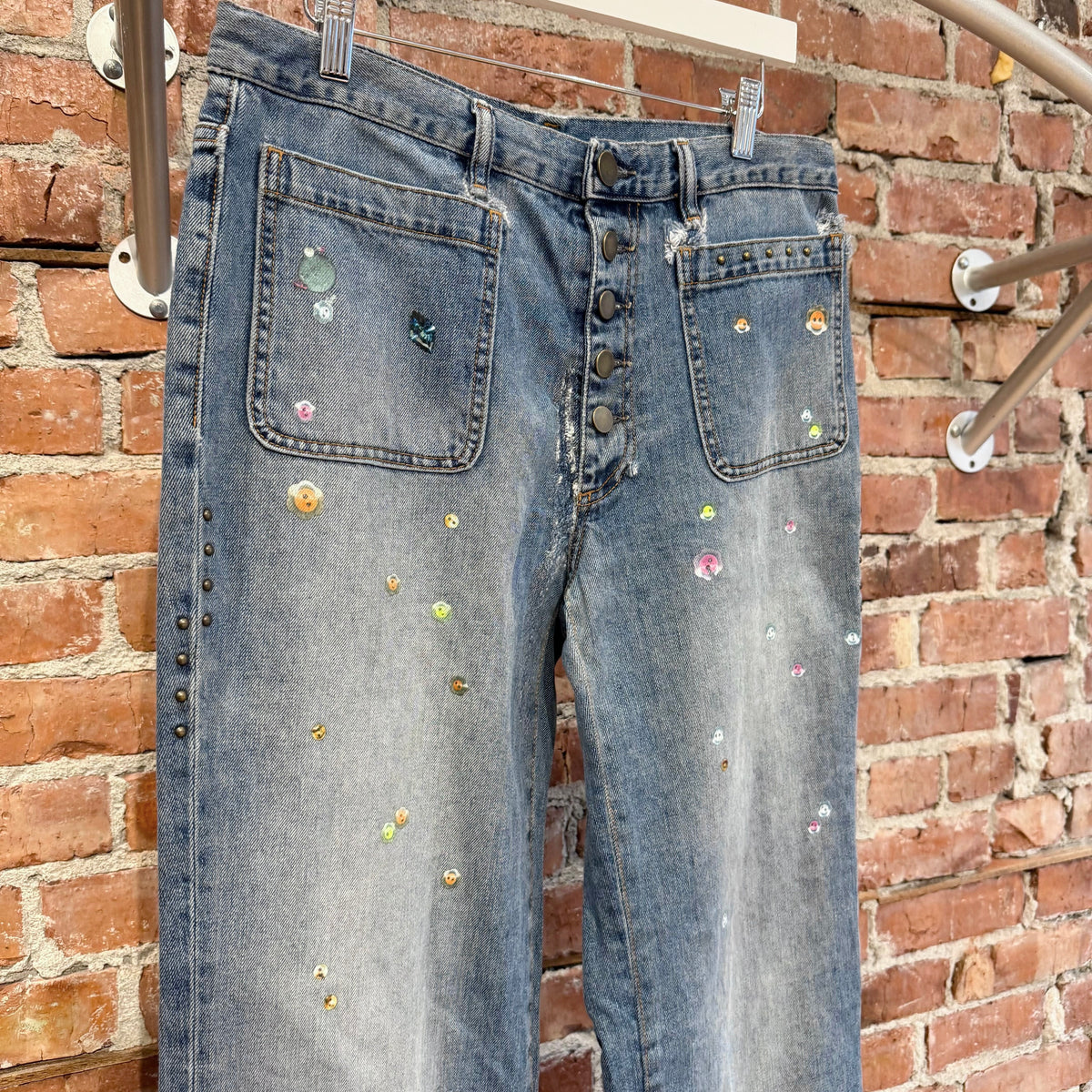ACNE STUDIOS CANDY BUTTON STICKER DENIM ‘BLUE’
