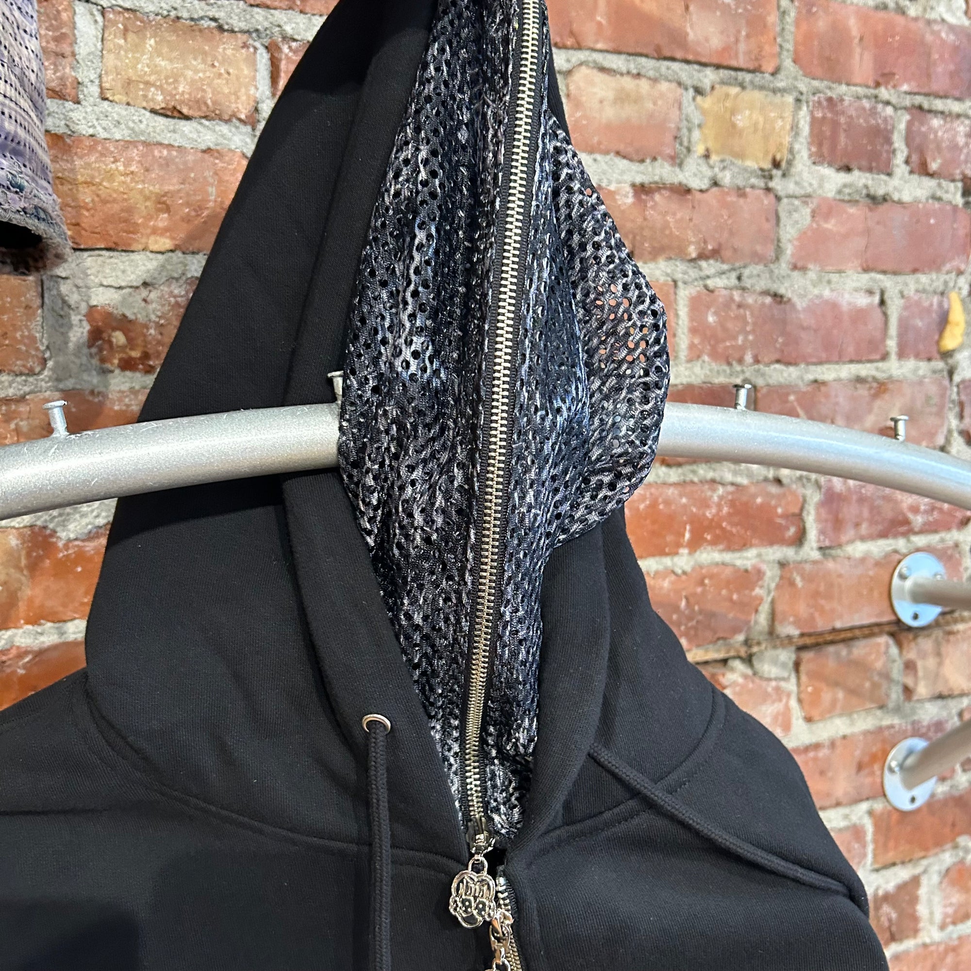CHITO DOG MESH ZIP HOODIE ‘BLACK’