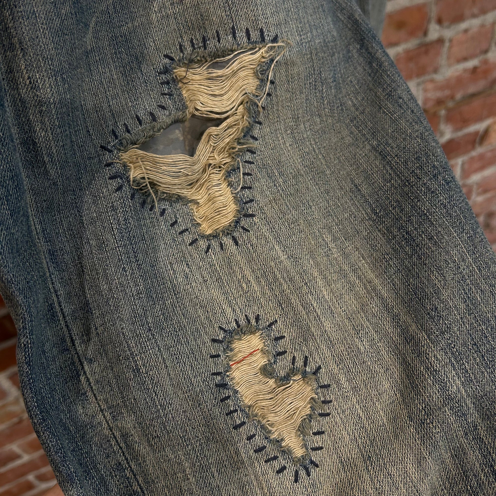 EVISU SASHIKO PATCH DENIM 'VINTAGE BLUE'