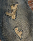 EVISU SASHIKO PATCH DENIM 'VINTAGE BLUE'