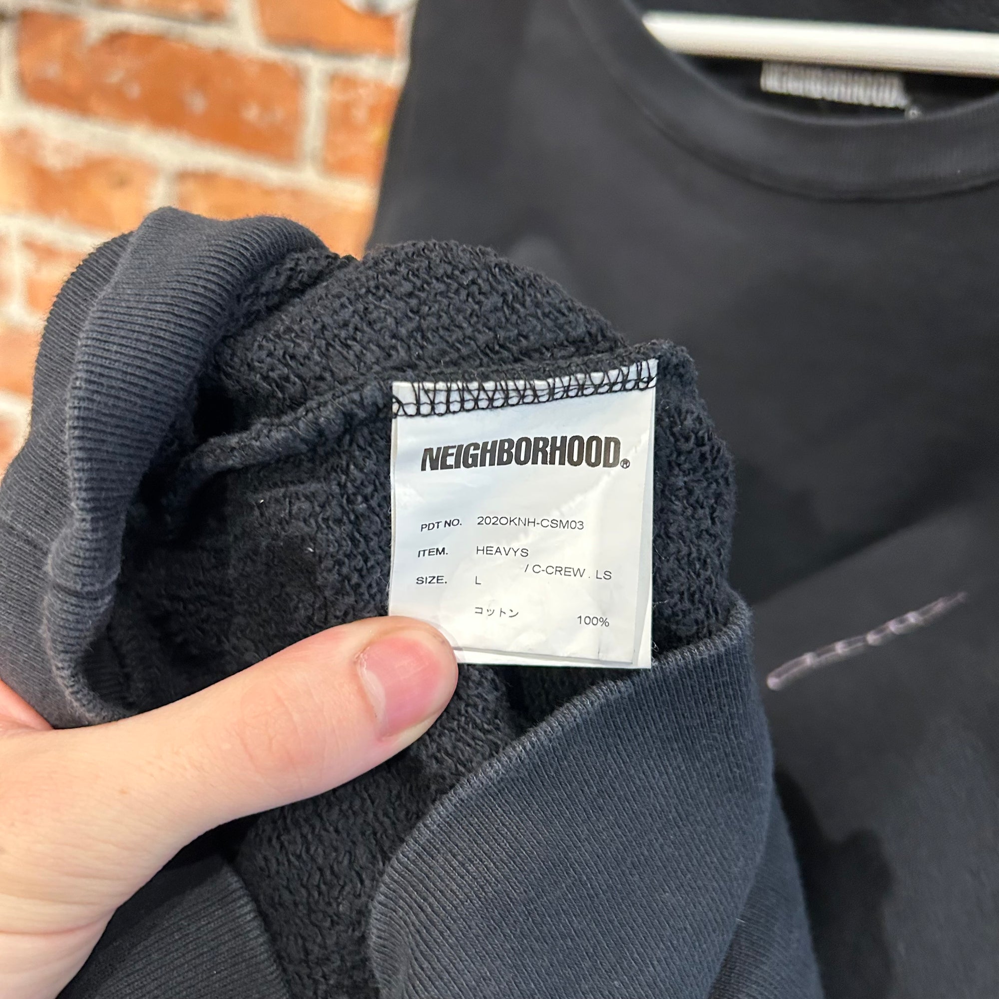 NEIGHBORHOOD HEAVY MONEY IS NOT OUR GOD CREWNECK ‘BLACK’